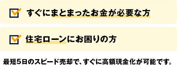 すぐにまとまったお金が必要な方・住宅ローンにお困りの方