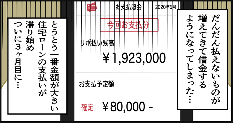払えない支払いが増え、一番金額が大きい住宅ローンを3カ月滞納してしまう